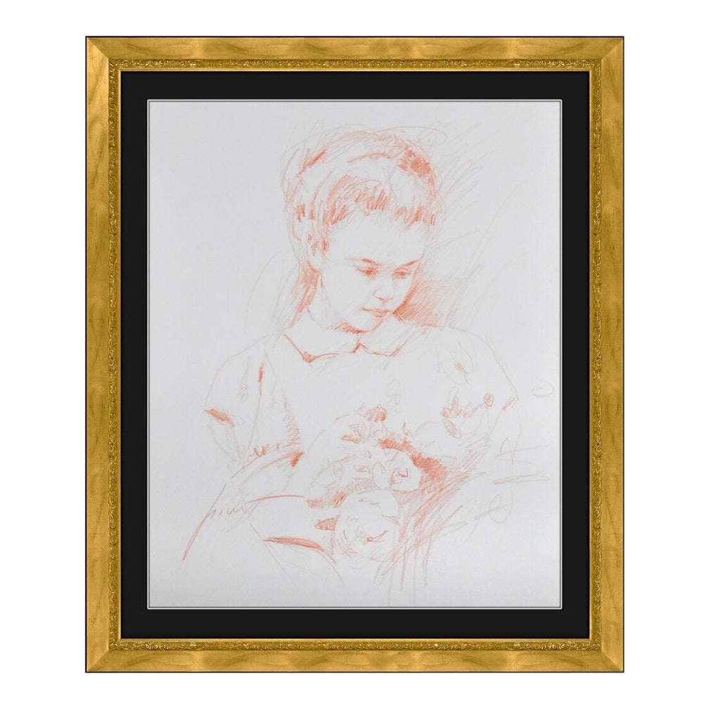 My Pet and I Impressionist Drawing, Pino Daeni | Chairish