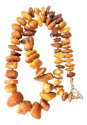 Vintage Butterscotch Amber Beaded Necklace