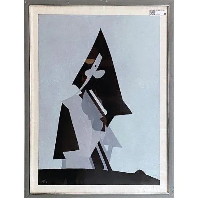 Dova, Italian Modern Gray and Black Abstract Painting, 1980s, Paint on Wood, Framed For Sale - Image 10 of 10