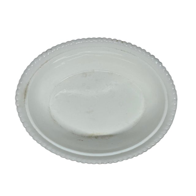 Glass Vintage Milk Glass Easter Bunny Rabbit Covered Painted Candy Trinket Dish & Lid For Sale - Image 7 of 12