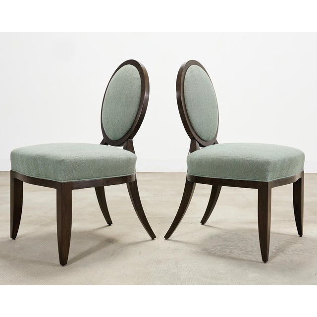 Set of Six Barbara Barry for Baker Oval X-Back Dining Chairs For Sale In Sacramento - Image 6 of 16