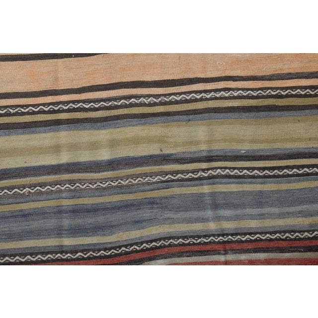 Textile 1970s Vintage Handmade Wool Cotton Red Runner Rug For Sale - Image 7 of 11
