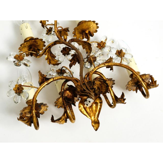 Large Italian Gold Plated Wall Lamp with Six Sockets from Banci Firenze, 1950s For Sale - Image 12 of 18