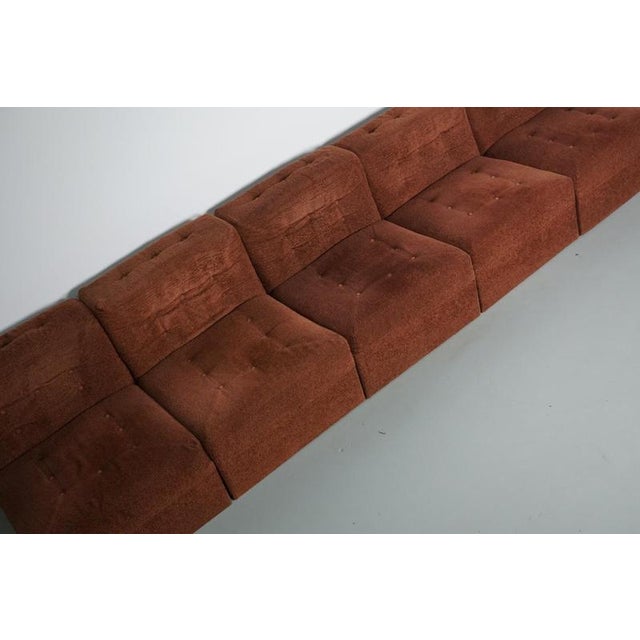 Vintage Brown Boucle Modular Sofa, 1970s, Set of 5 For Sale - Image 11 of 18