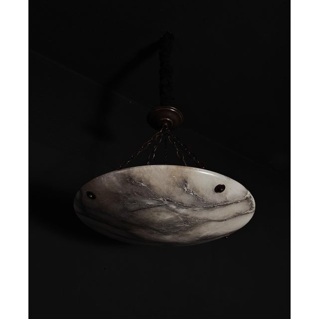 Alabaster Hanging Lamp, 1930s For Sale - Image 6 of 13