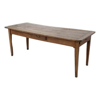 French Provincial Fruitwood Farm Table For Sale