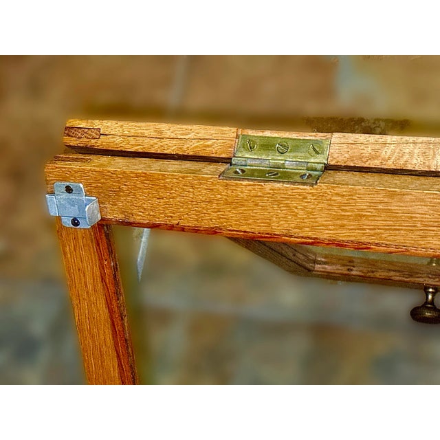 Early 20th Century Oak and Glass Floor Display Case, Fold Down Front Glass For Sale - Image 12 of 17