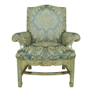 William Switzer Distressed Painted Finish Upholstered Chair For Sale