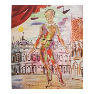 1940s After Raoul Dufy "Harlequin" First Edition Period Swiss Offset Lithograph For Sale