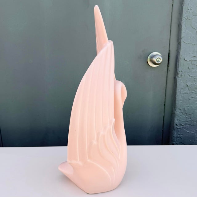 Postmodern Gloss Pink Ceramic Swan Sculpture by Haeger For Sale In West Palm - Image 6 of 7