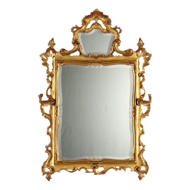 Carved and Gilded Rococo Style Mirror For Sale