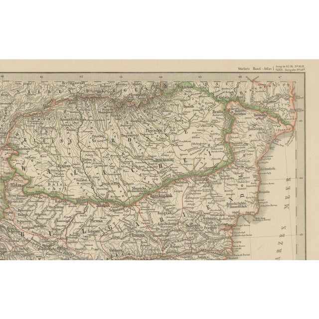 Map of Turkey with Balkan and Ottoman Provinces, 1858 For Sale - Image 3 of 10