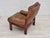 Brown Set of Swedish Lounge Chair and Ottoman in Leather, 1970s For Sale - Image 8 of 18