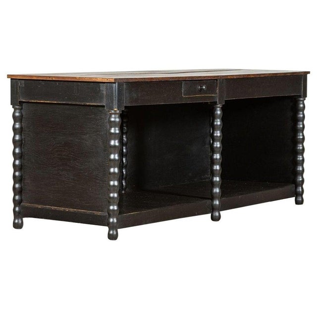 19th Century French Ebonised Beech Shop Counter, 1890s For Sale - Image 14 of 14