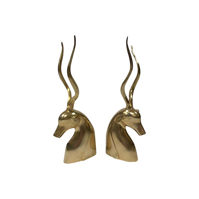 Brass Antelope Bookends, Pair Chairish