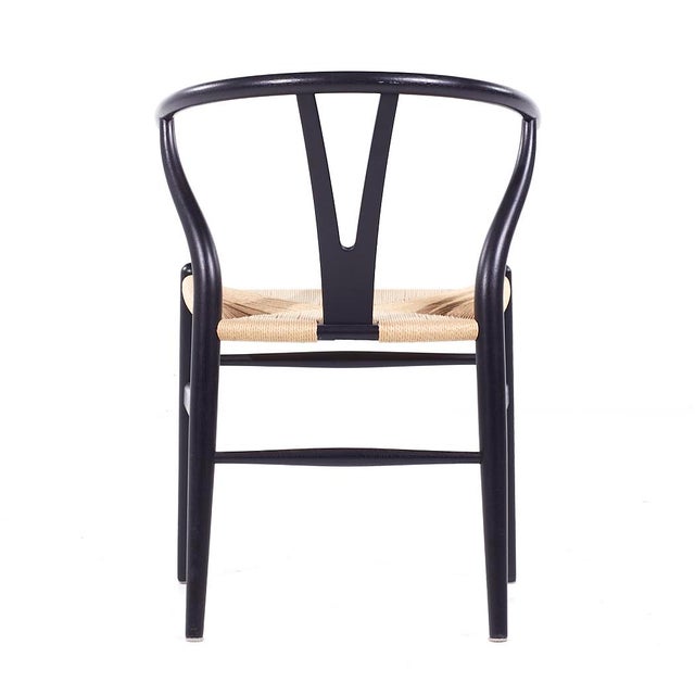 Black Hans Wegner Mid Century Wishbone Chairs - Set of 4 For Sale - Image 8 of 10