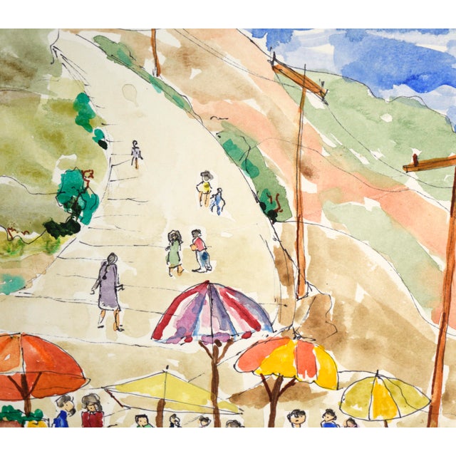 2000 - 2009 Farmer's Market - Original Watercolor on Paper by Ken L. Stephens For Sale - Image 5 of 8