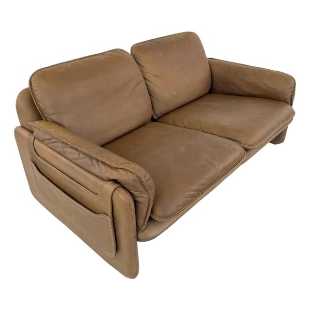 De Sede Ds61 Leather Two-Seat Sofa, 1960s For Sale