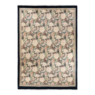 Mogul, One-of-a-Kind Hand-Knotted Area Rug in Black, 9' 0" x 12' 7" For Sale
