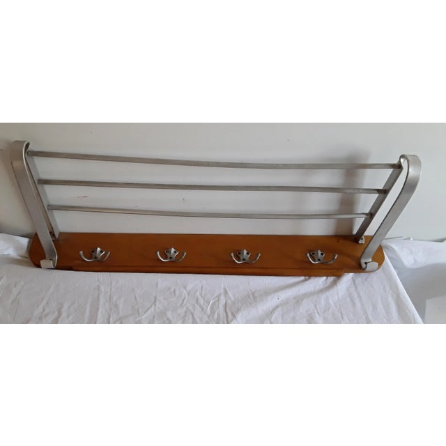 Vintage German Maple and Aluminum Rack, 1950s, in Good conditions. Designed 1950 to 1959