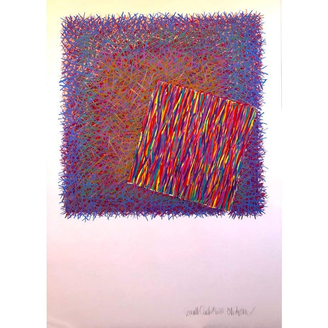 Abstract Chris Anderson, Small Clocks, Timepieces, Mixed Media Acrylic Abstract Bright Vibrant Painting For Sale - Image 3 of 10