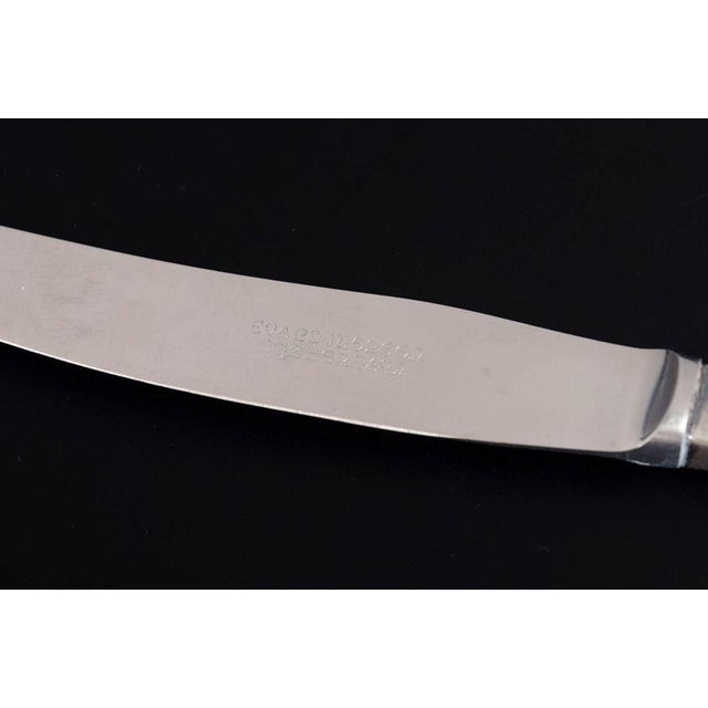 1930s Lunch Knives in Sterling Silver and Stainless Steel by Evald Nielsen, 1930s, Set of 4 For Sale - Image 5 of 6