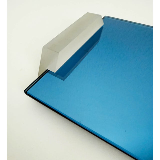 Art Deco 1930s Art Deco Cobalt Mirror & Lucite Tray For Sale - Image 3 of 7