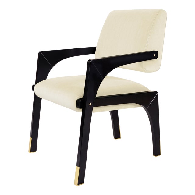 Arches Dining Chair in Ivory Cotton Velvet from Insidherland For Sale