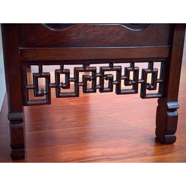 1960s Vintage Genghis Khan Furniture Carved Rosewood Dragon Altar Console Table For Sale - Image 5 of 6