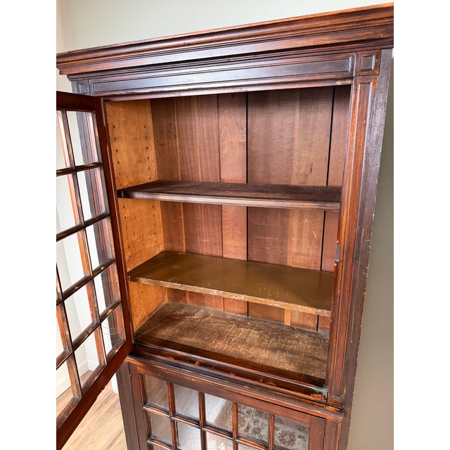 Pair of Mid-19th Century New England Cherry Glazed Display Cupboards, C. 1840–1860 For Sale - Image 13 of 16