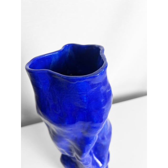 Contemporary Every Day Blue Collection Wavy Vase 01 by Anna Demidova For Sale - Image 3 of 7