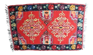1940s Turkish Wool Kilim Area Rug-4′9″ × 7′4″