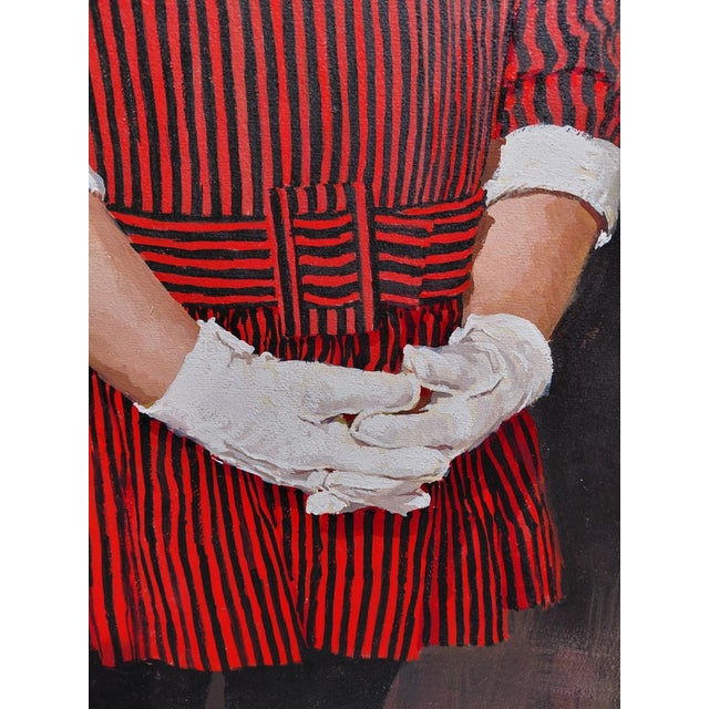 Late 20th Century Original Painting White Gloves Attributed to Marilyn Conover For Sale - Image 4 of 8