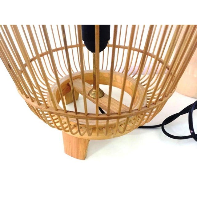 Wood Vintage Wicker Floor Lamp, Italy, 1960s For Sale - Image 7 of 9