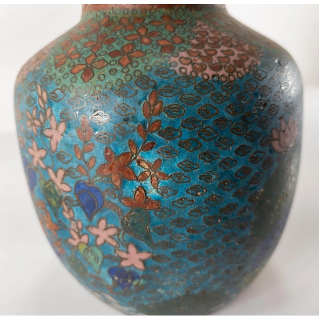 19th Century Japanese Edo Period Cloisonne Enamel Mallet Form Vase For Sale - Image 10 of 13