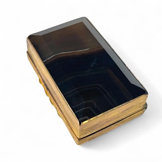 Brown An 18th Century Austrian Gilt Bronze & Carved Agate Box For Sale - Image 8 of 8