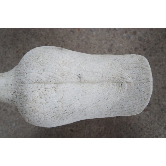 Antique Italian Carved Marble Stone Bird Garden Sculpture For Sale - Image 10 of 10