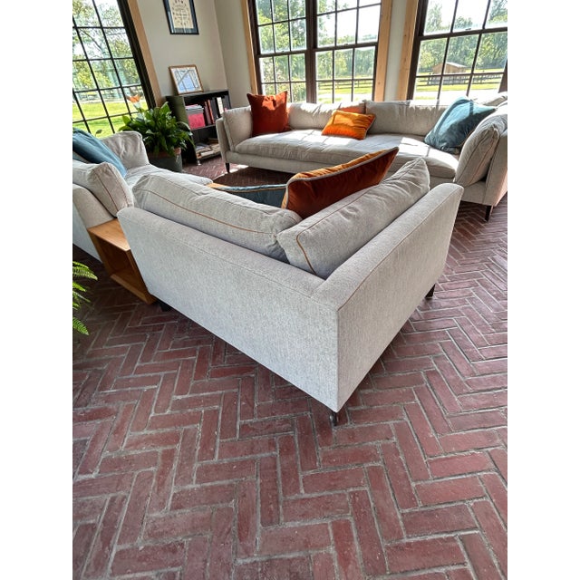 White Two Piece Montauk Sofa Company Sectional Sofa For Sale - Image 8 of 12