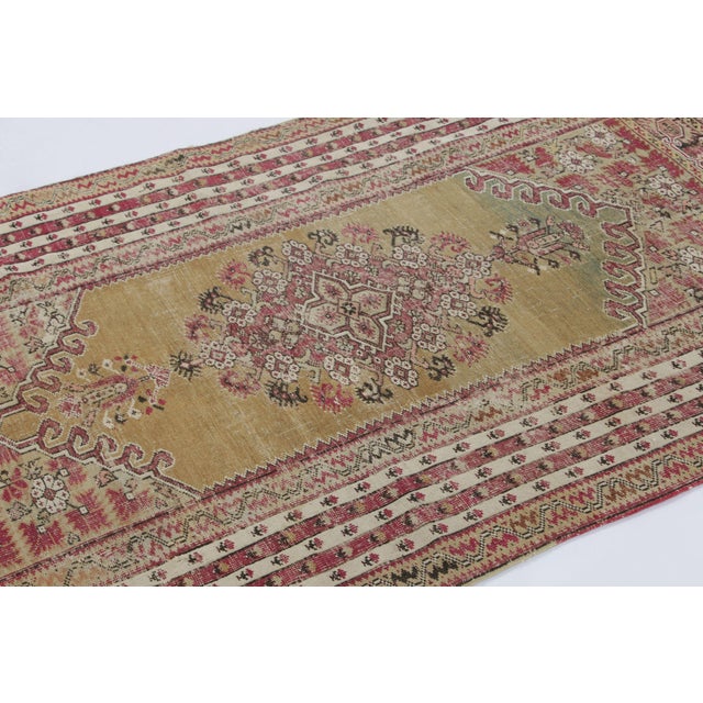 Rug & Kilim Antique Ghiordes Rug, Gold & Red With Intricate Medallion Pattern - Rug & Kilim For Sale - Image 4 of 7