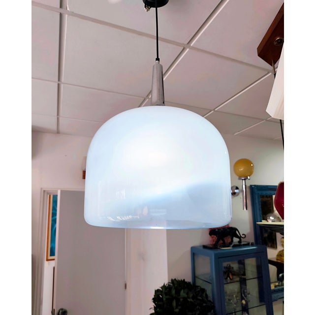 White Murano Glass Ceiling Lamp, 1970s For Sale - Image 8 of 15