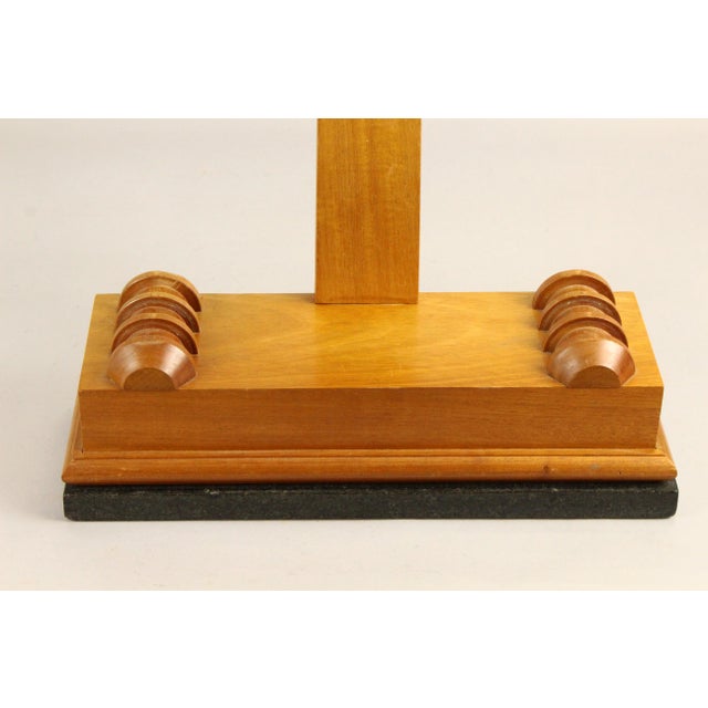 1960s Fine Walnut Wood & Green Granite Custom Handcrafted Display Easel Picture Stand For Sale - Image 5 of 15
