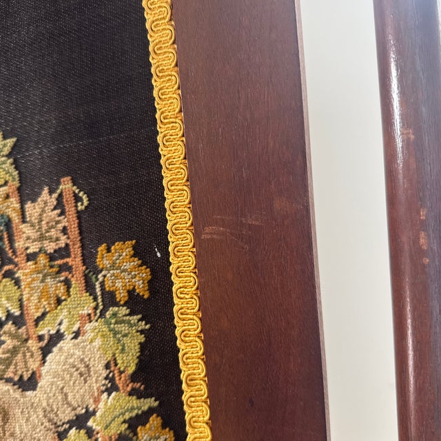 Victorian Style Needlepoint Parrot With Dog Fire Screen For Sale - Image 10 of 12