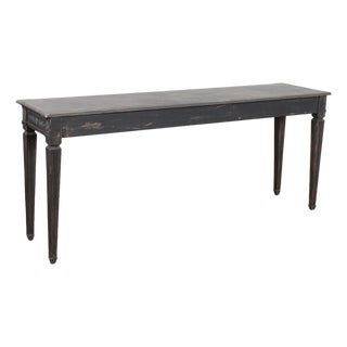 Swedish Gustavian Style Black Painted Console Table (Reproduction) For Sale