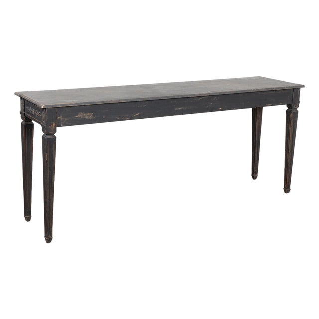 Swedish Gustavian Style Black Painted Console Table (Reproduction) For Sale