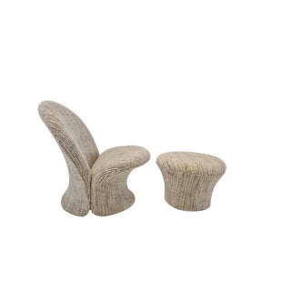 Set of Mid-Century Model F572 Lounge Chair and Stool by Pierre Paulin for Artifort, 1967 For Sale