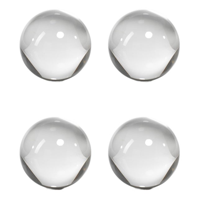 2.75-Inch Diameter Jacy Crystal Glass Balls, Set of 4 For Sale