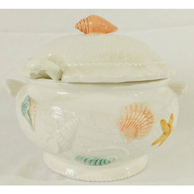 Sea Catch Hi-Mark White Ceramic Seashell Starfish Soup Tureen Platter ...