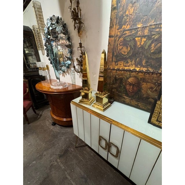 Pair of French Brass Obelisks For Sale - Image 4 of 8