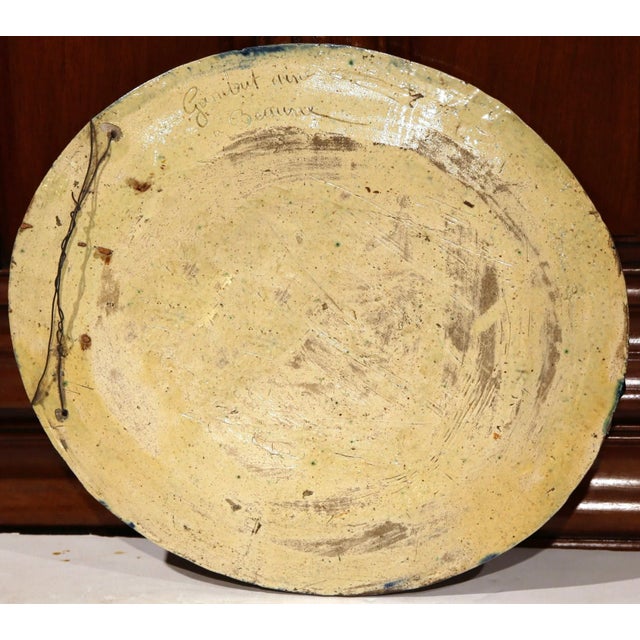 19th Century French Glazed Terracotta Relief Plate Signed "Gambut Aîné À Beaune" For Sale In Dallas - Image 6 of 6