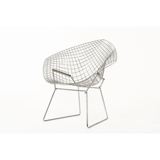 Mid-Century Modern Silver Mid Century Diamond Wire Lounge Chair by Harry Bertoia for Knoll For Sale - Image 3 of 12